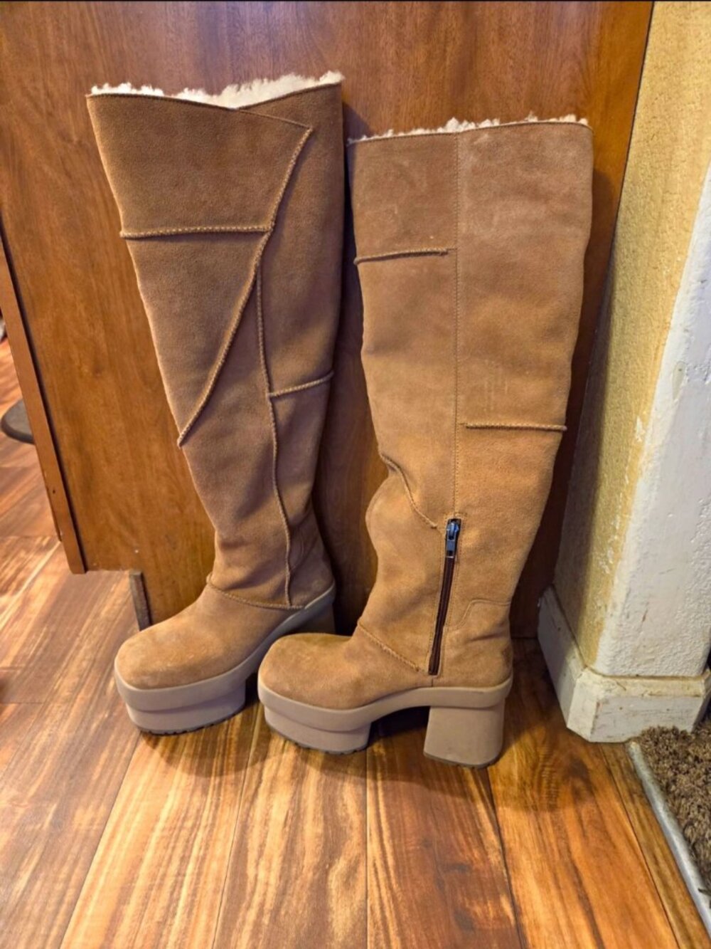 UGG New Heights Platform Over The Knee High Suede Boots 7.5